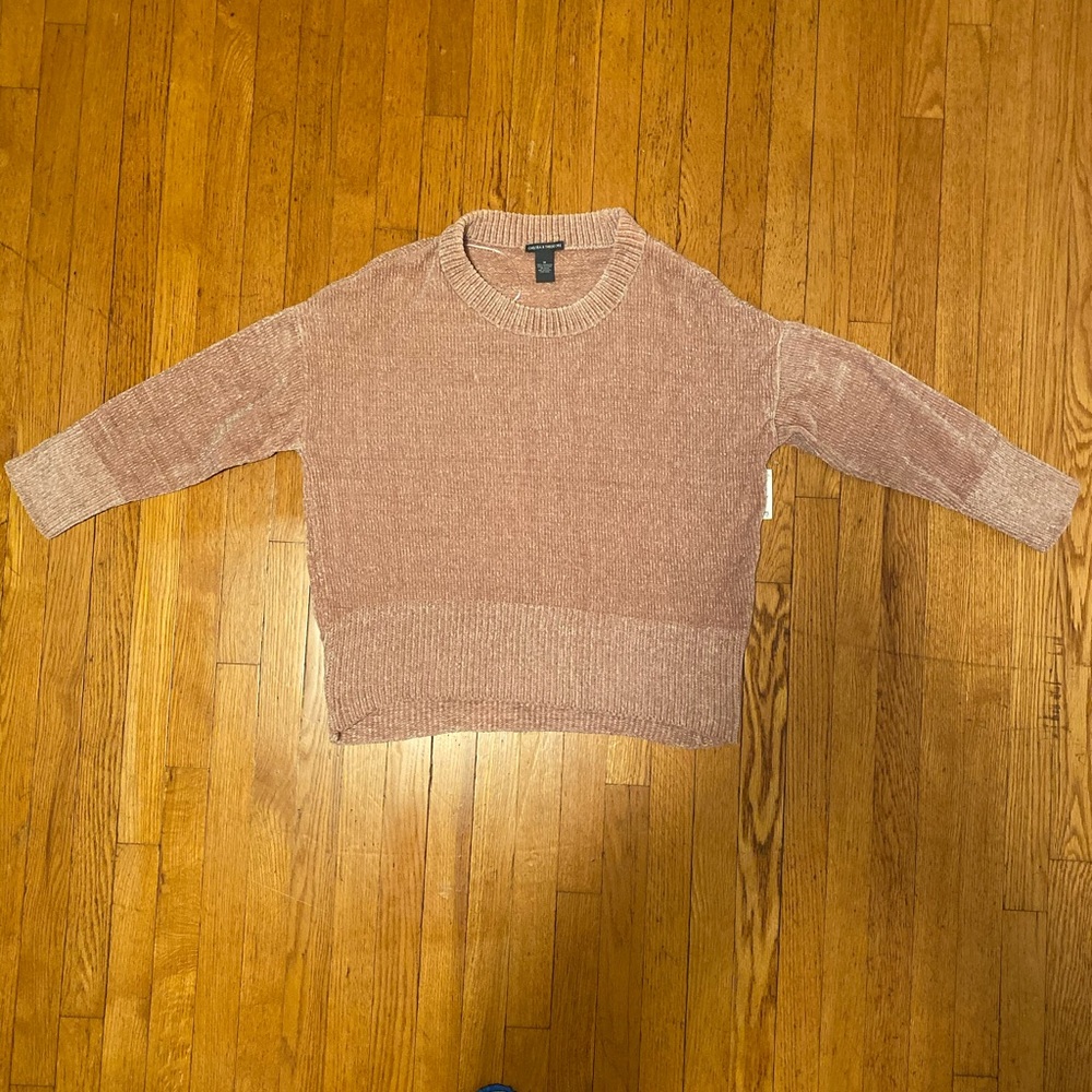 Pink Long sleeve chenille sweater